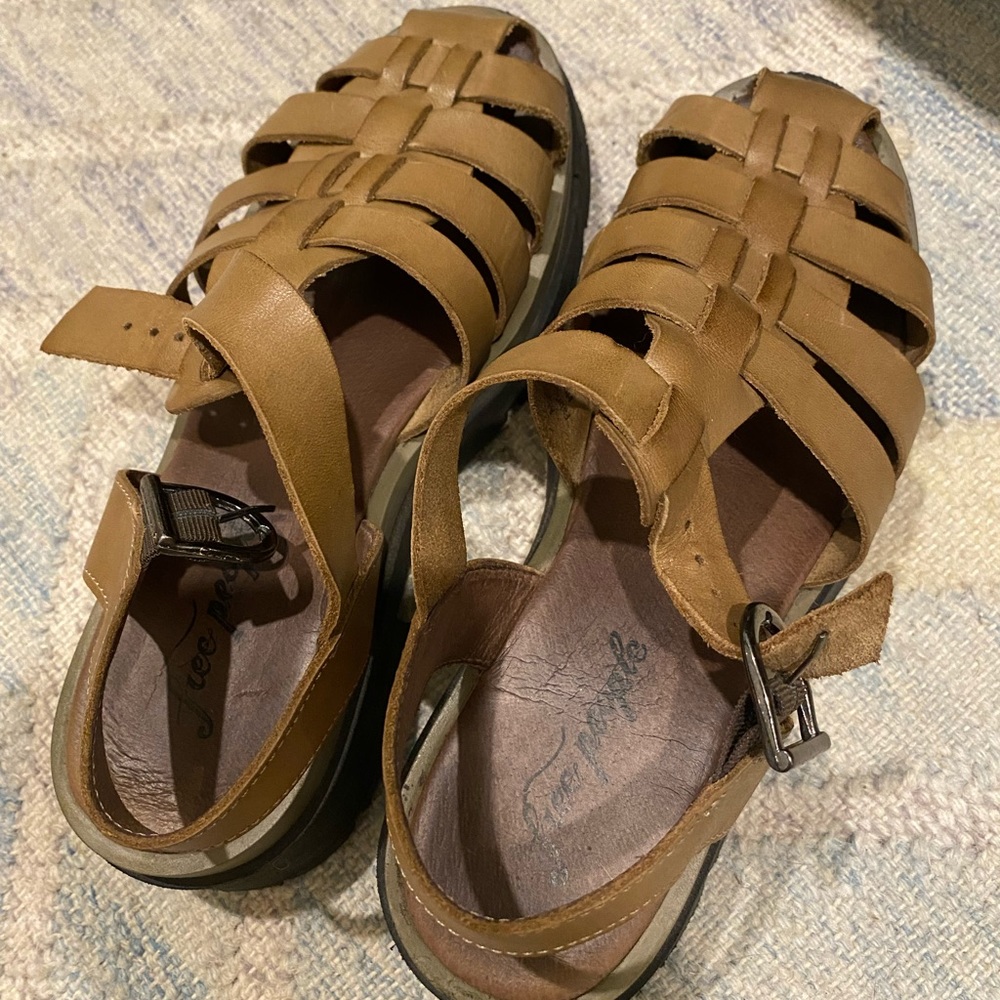 Free People Size 7 Delaney Fisherman Platform Sandals